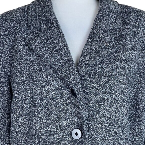 VINTAGE Madrigano Suits Black Tweed 4-Button Blazer Jacket Women's Size 16 - Picture 3 of 7